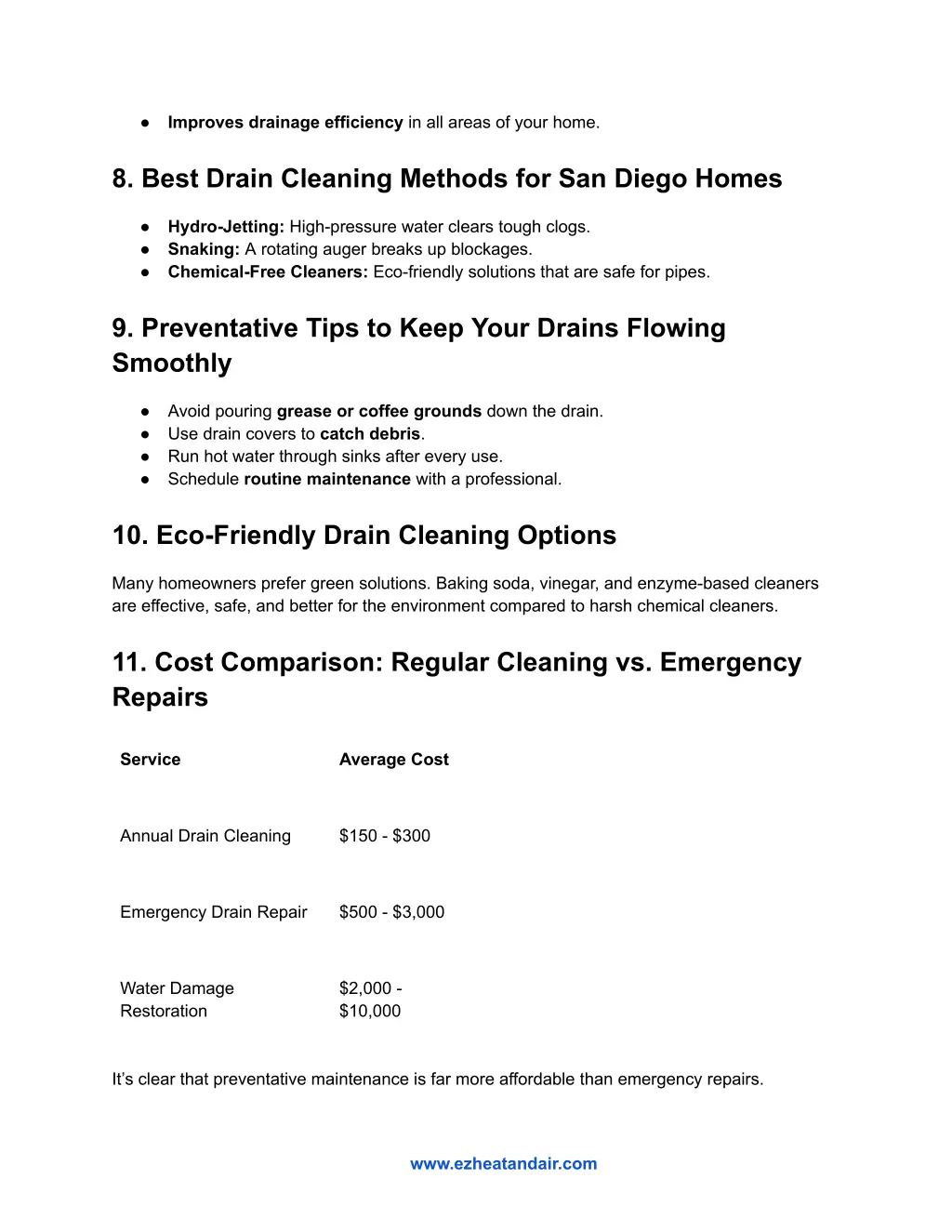 improves drainage efficiency in all areas of your