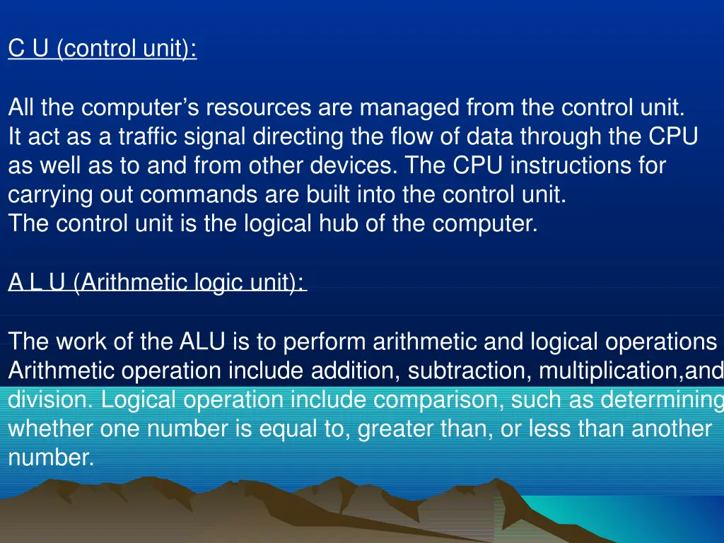 c u control unit