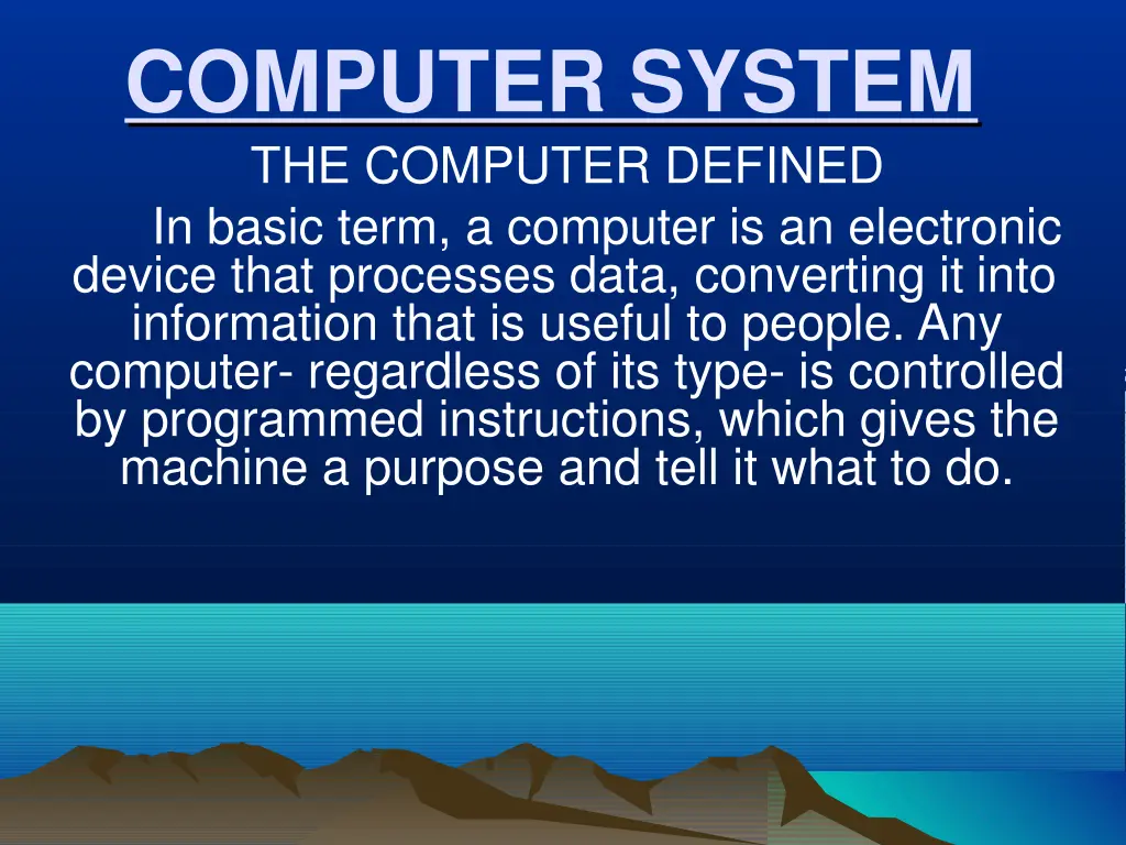 computer system the computer defined in basic