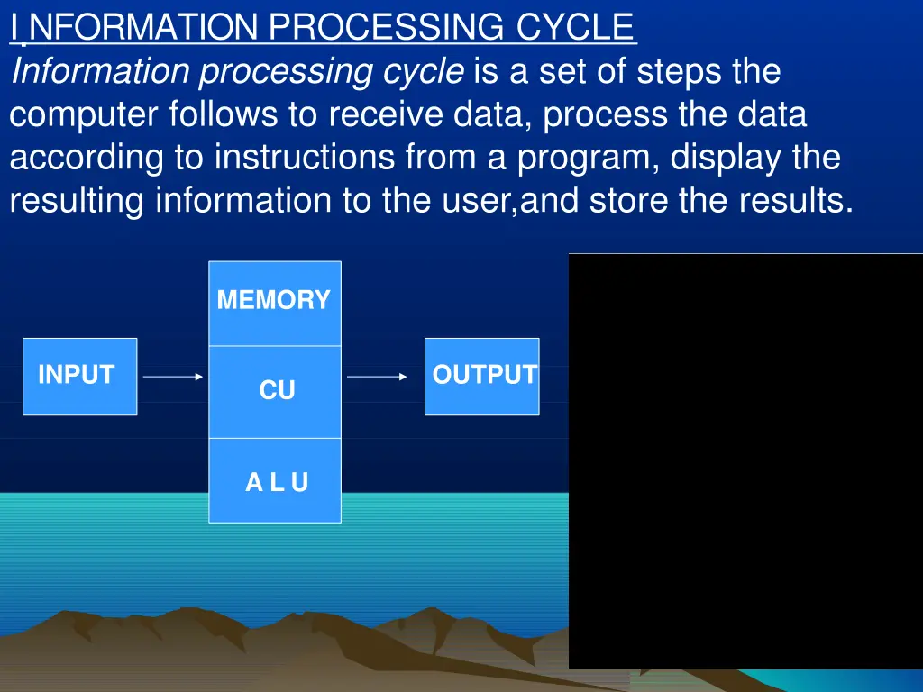 i nformation processing cycle information