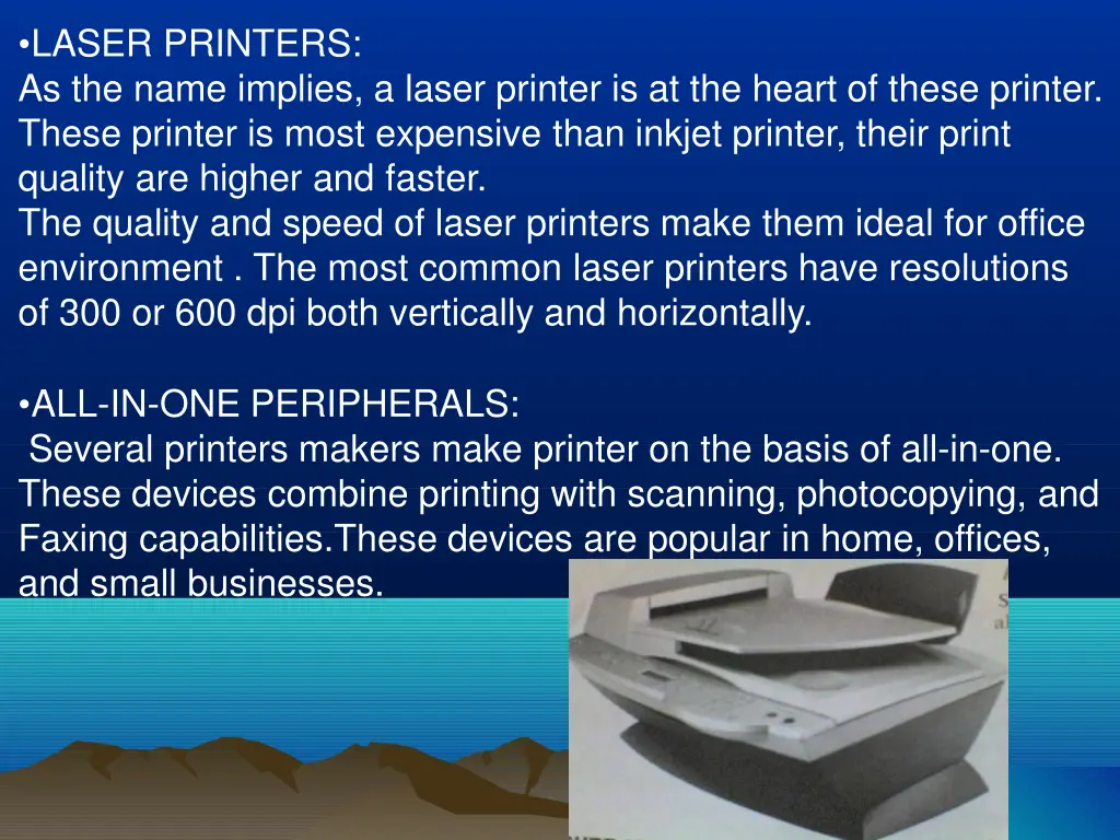 laser printers as the name implies a laser