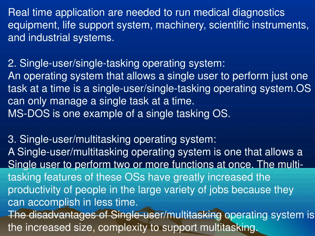 real time application are needed to run medical