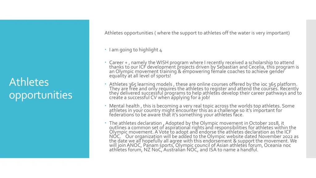athletes opportunities where the support