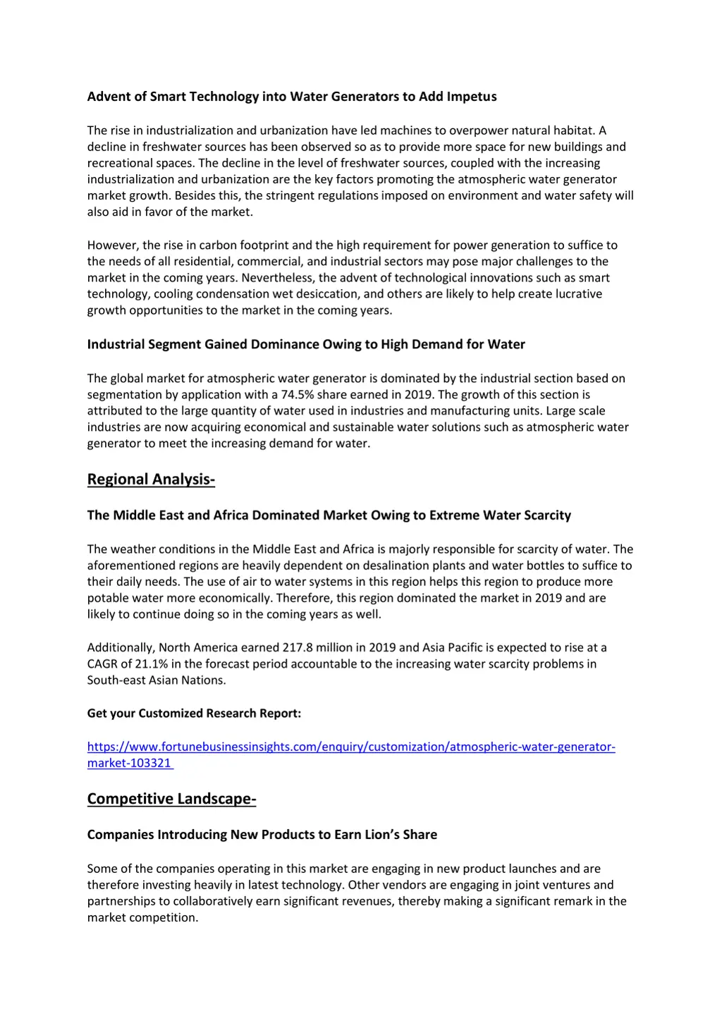 advent of smart technology into water generators