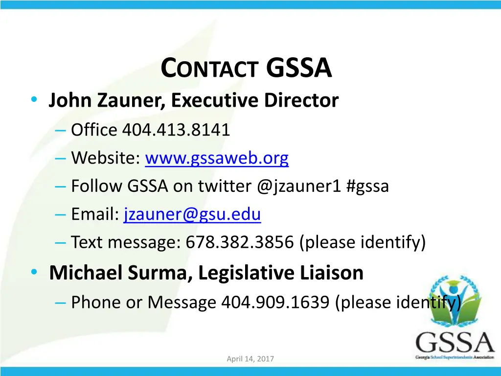 c ontact gssa 1