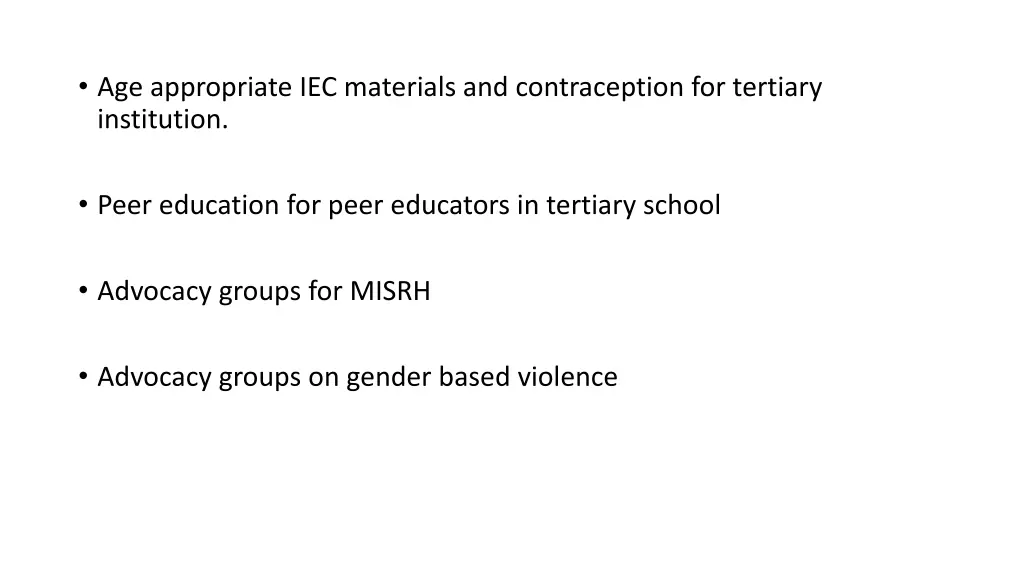 age appropriate iec materials and contraception