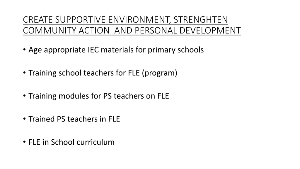 create supportive environment strenghten