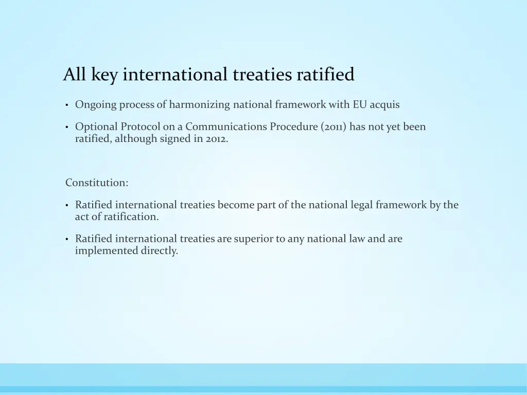 all key international treaties ratified 1