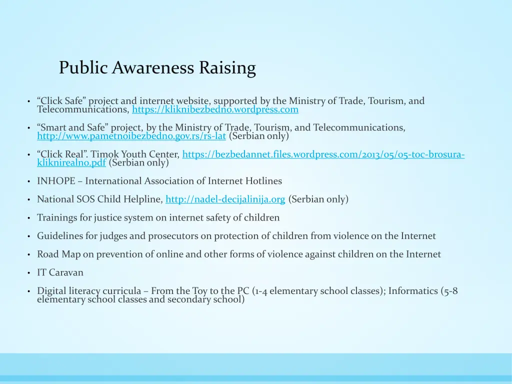 public awareness raising