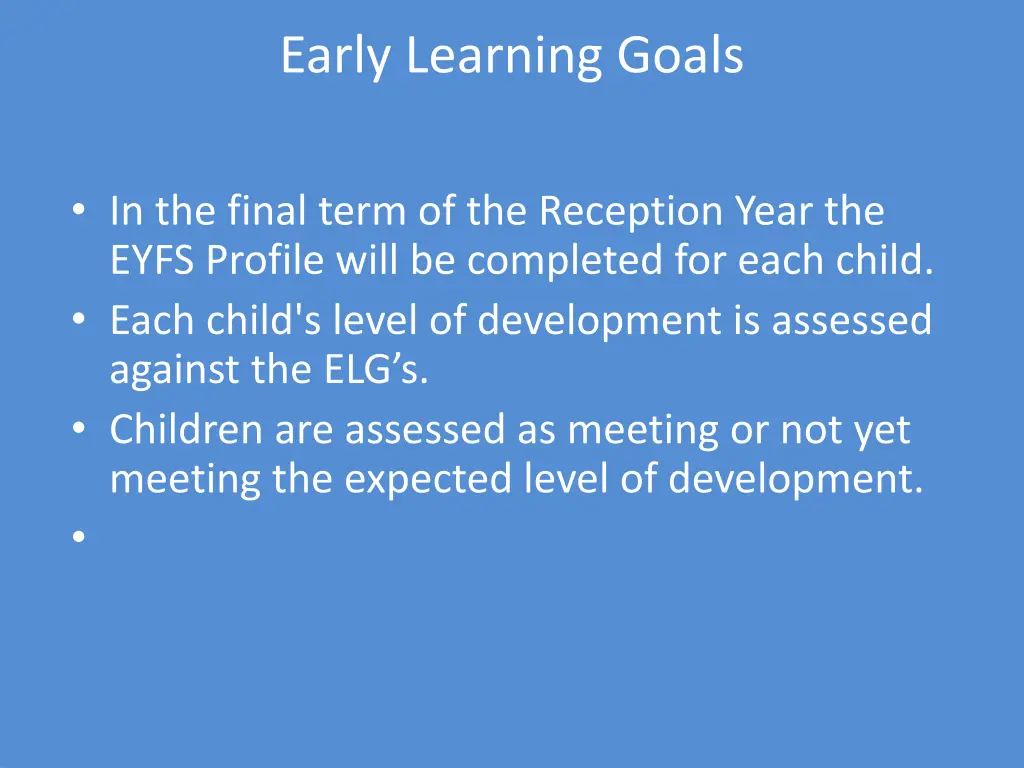 early learning goals