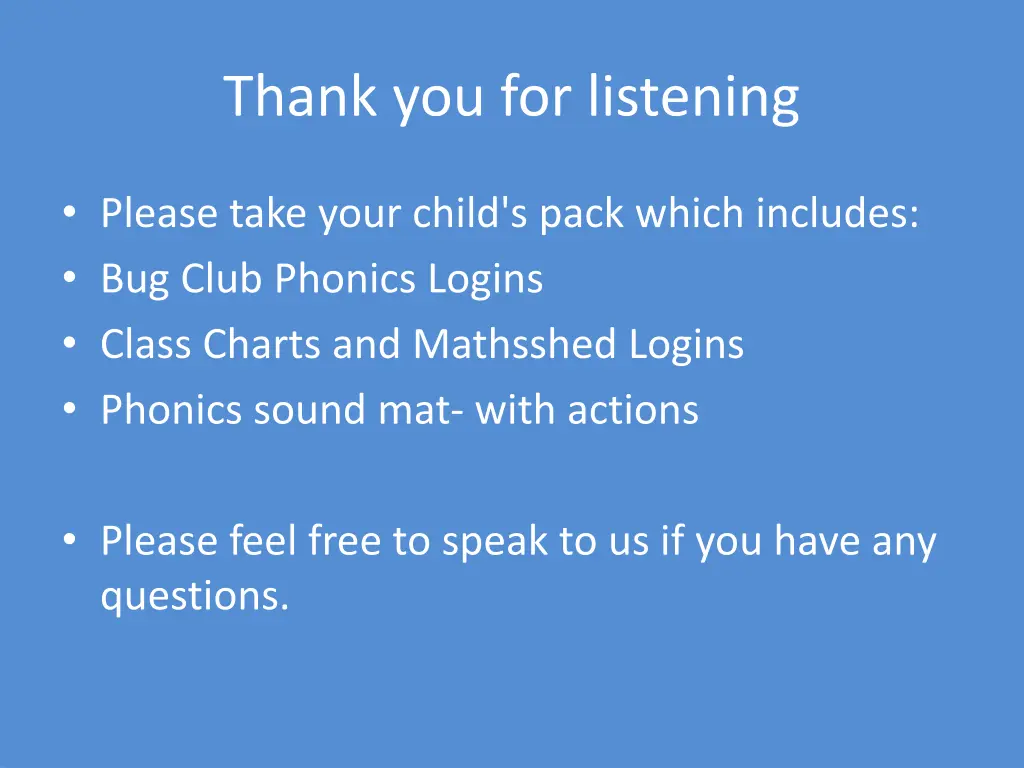 thank you for listening