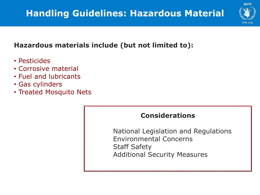 handling guidelines hazardous material