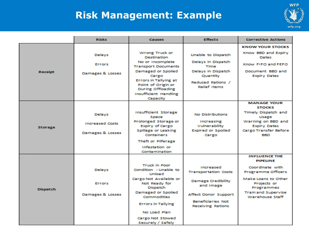 risk management example