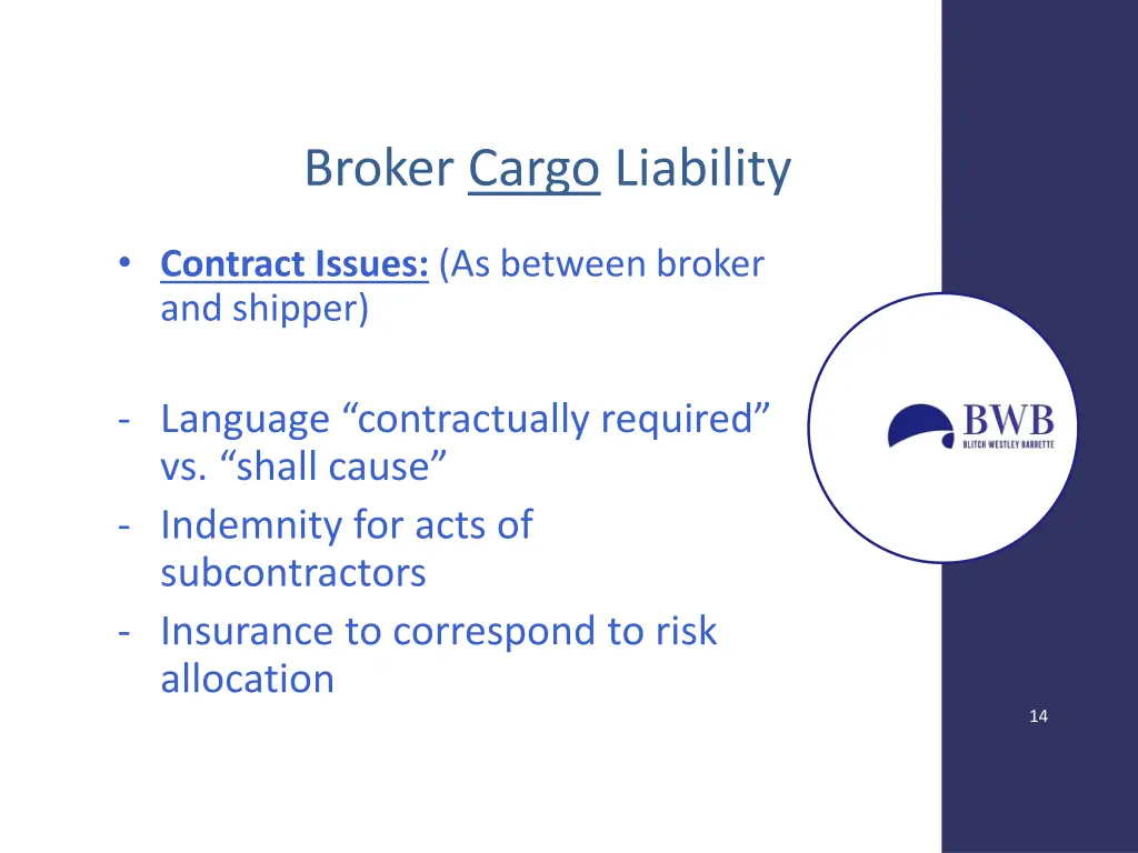 broker cargo liability