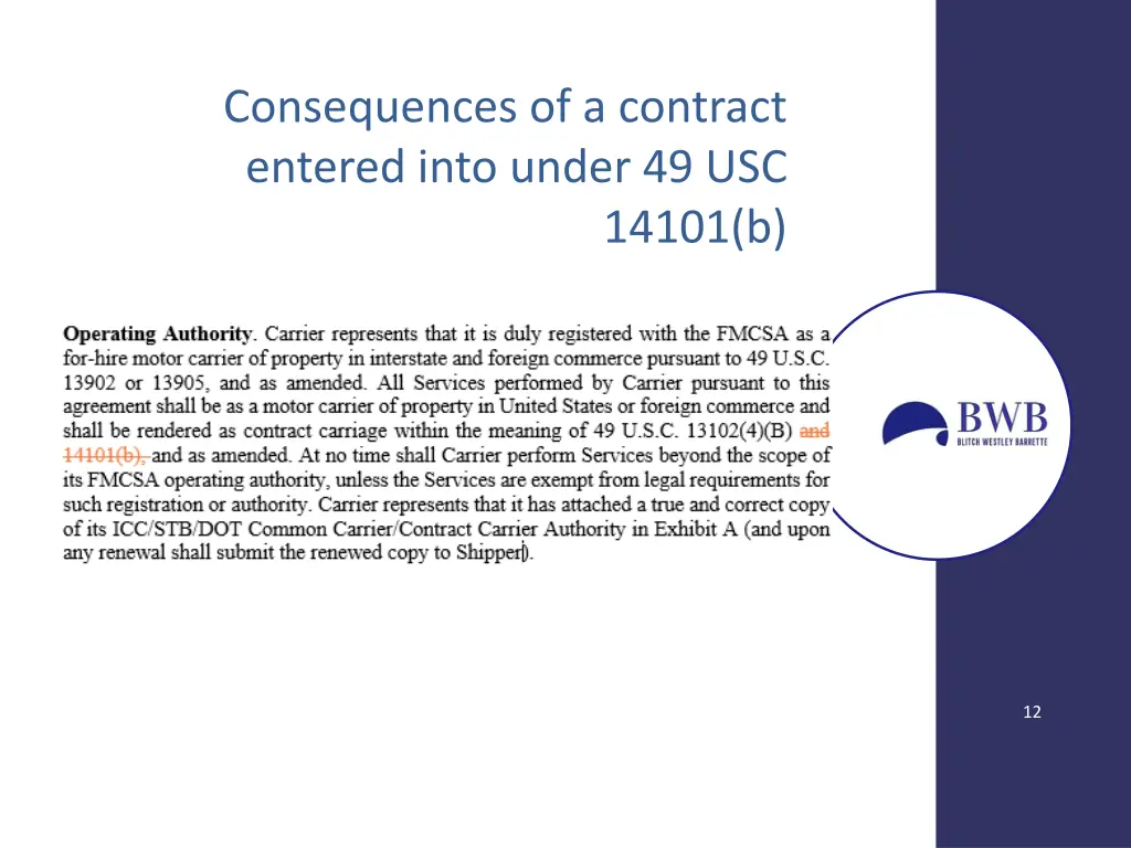 consequences of a contract entered into under 1