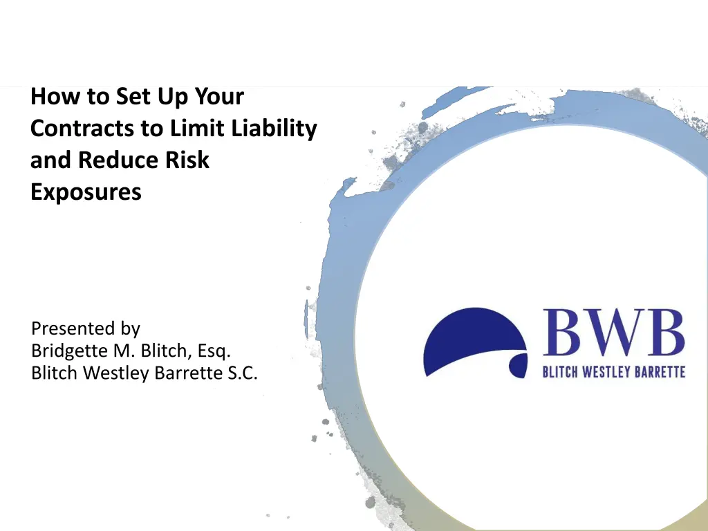 how to set up your contracts to limit liability
