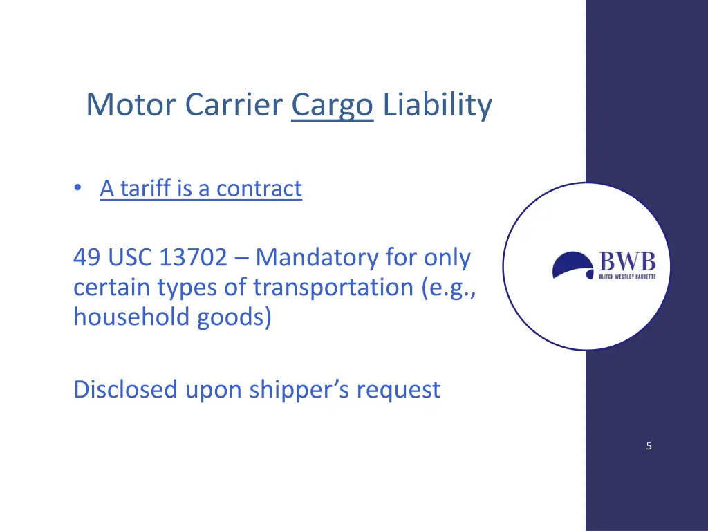 motor carrier cargo liability 1