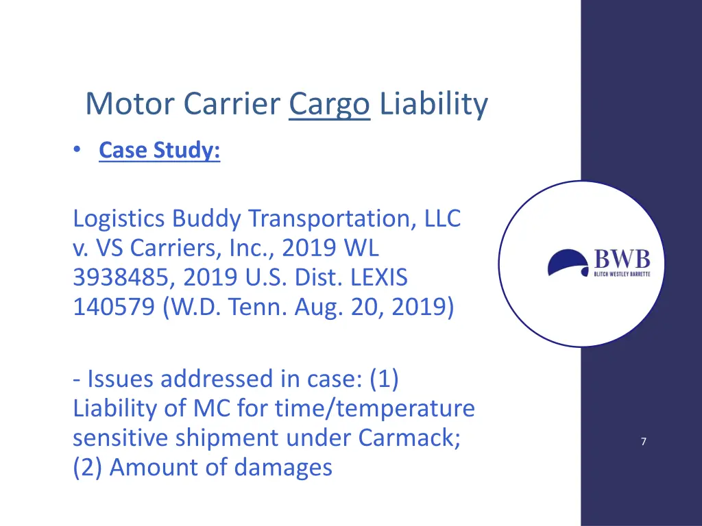 motor carrier cargo liability case study