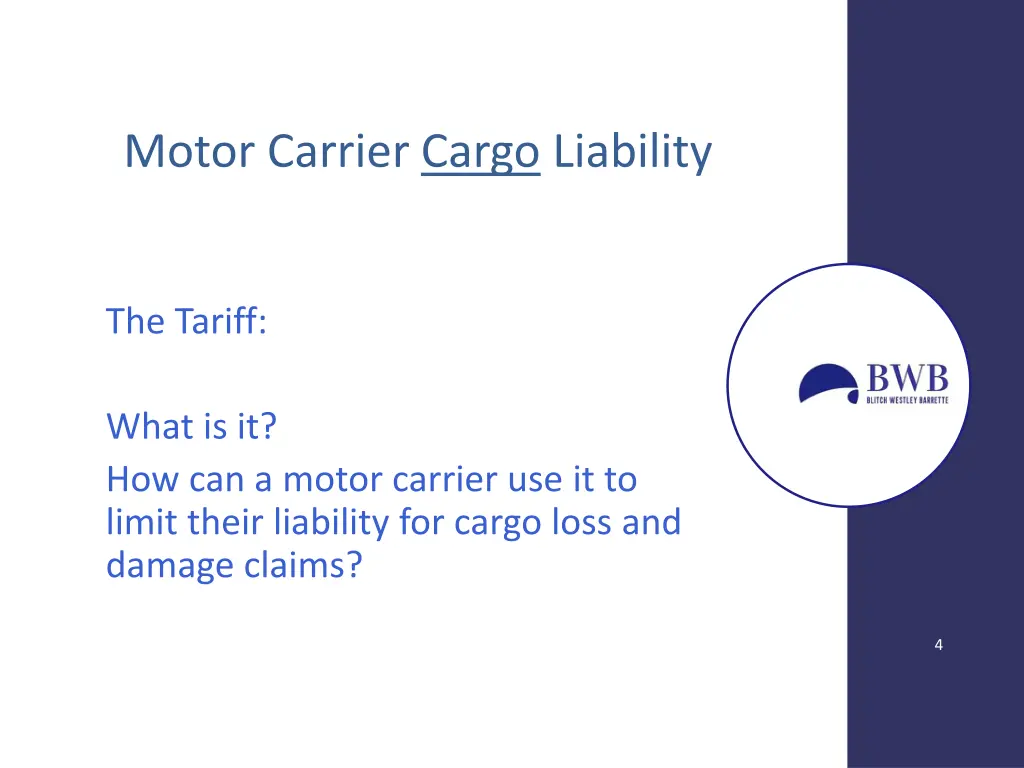 motor carrier cargo liability