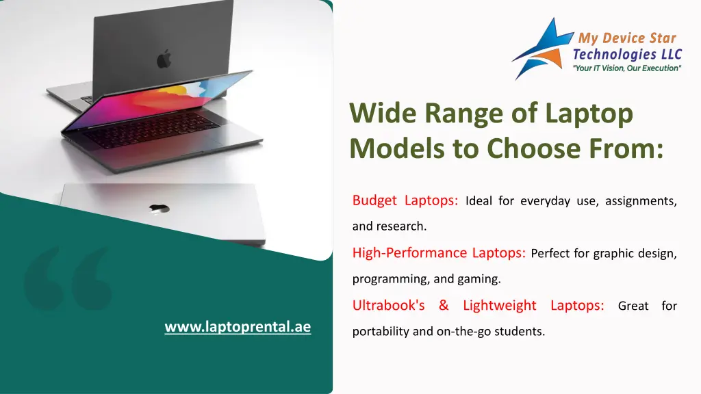 wide range of laptop models to choose from