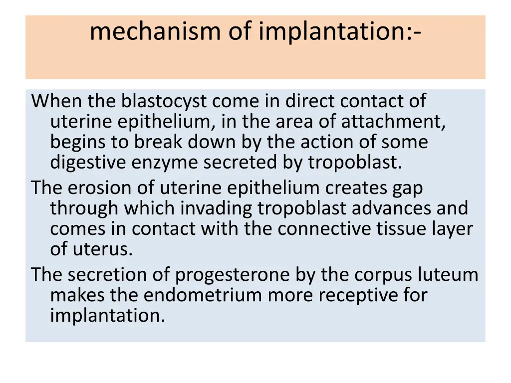 mechanism of implantation