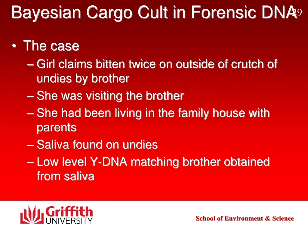 bayesian cargo cult in forensic dna