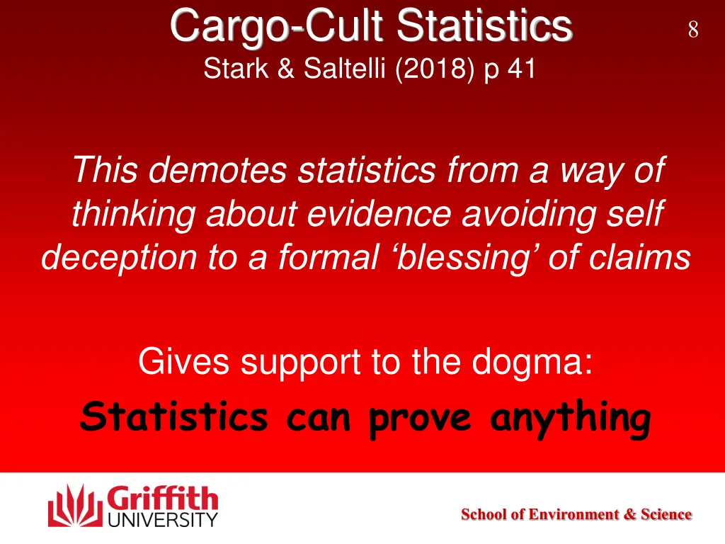 cargo cult statistics stark saltelli 2018 p 41