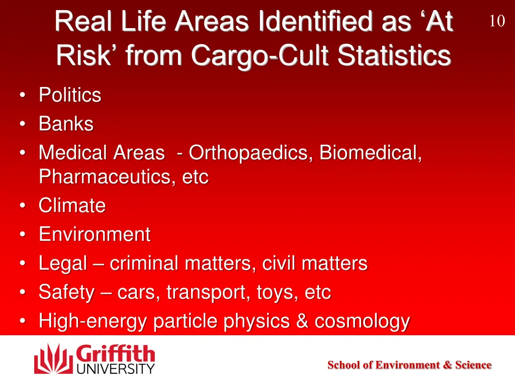 real life areas identified as at risk from cargo