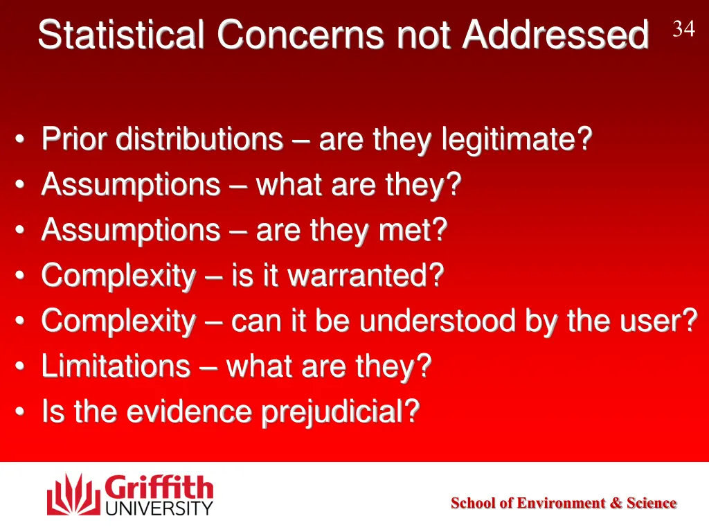 statistical concerns not addressed