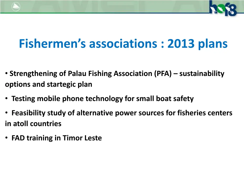fishermen s associations 2013 plans