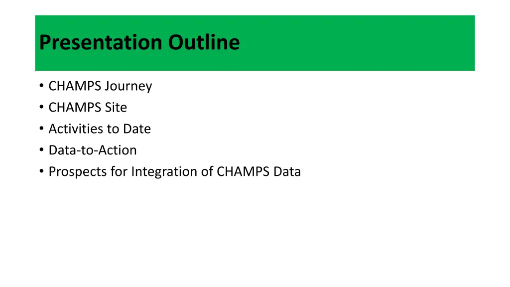 presentation outline