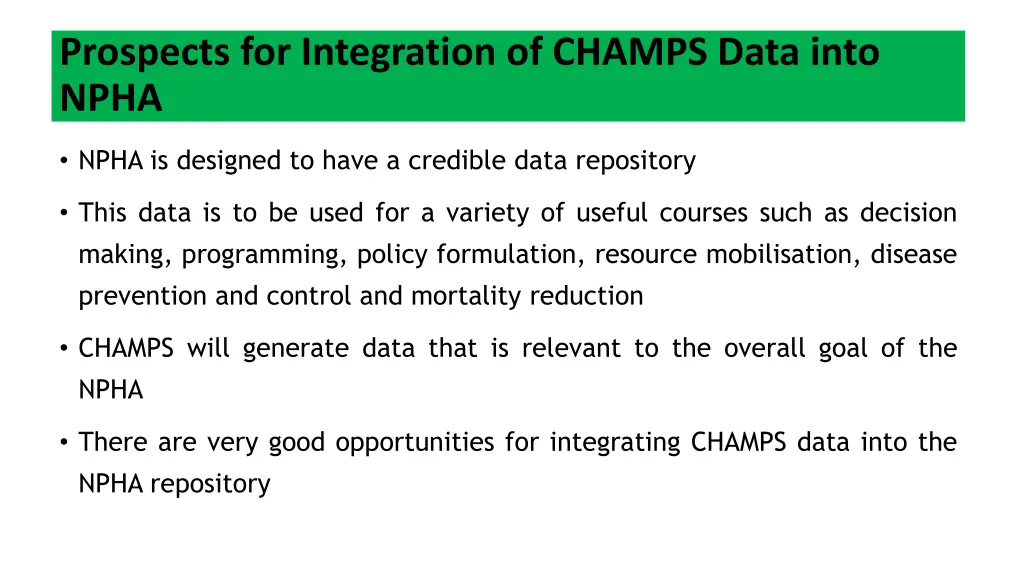 presentation outline prospects for integration