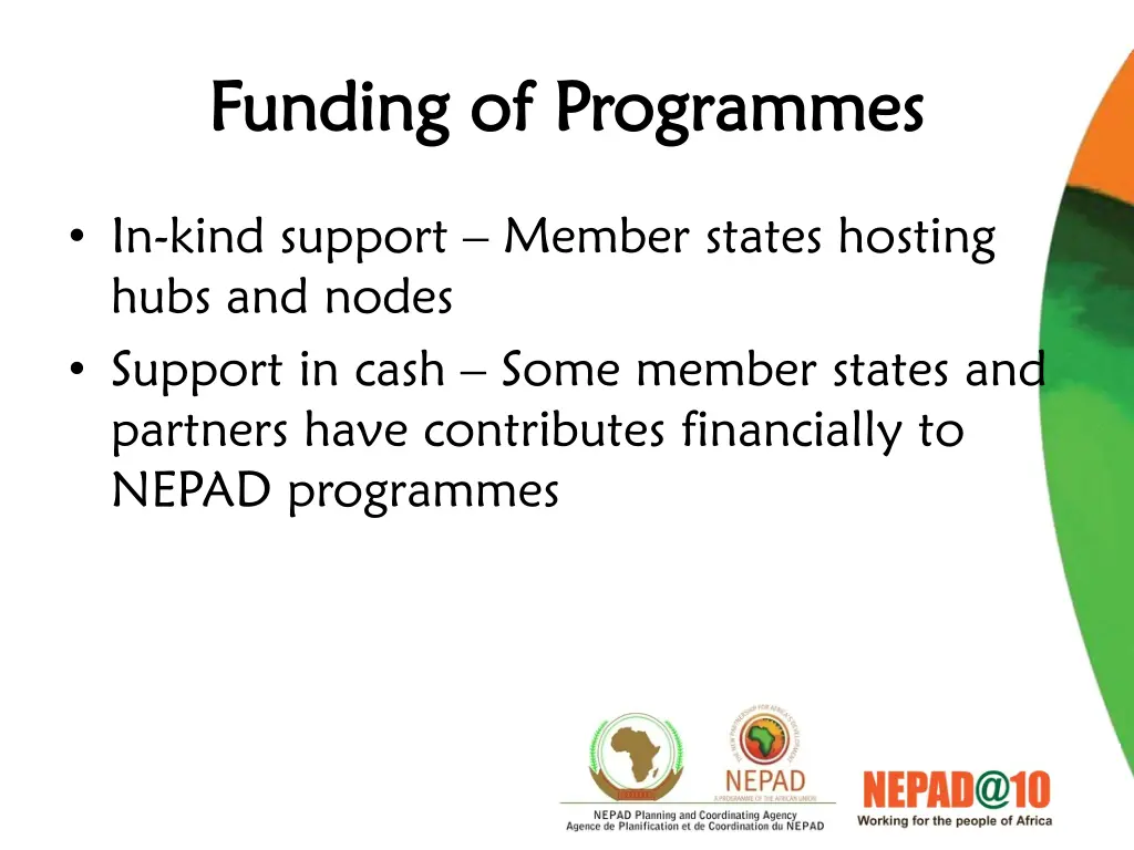 funding of programmes funding of programmes
