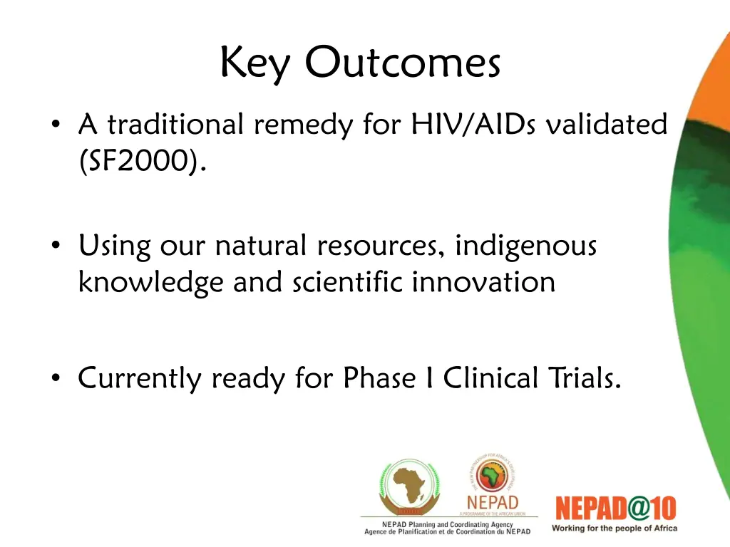 key outcomes