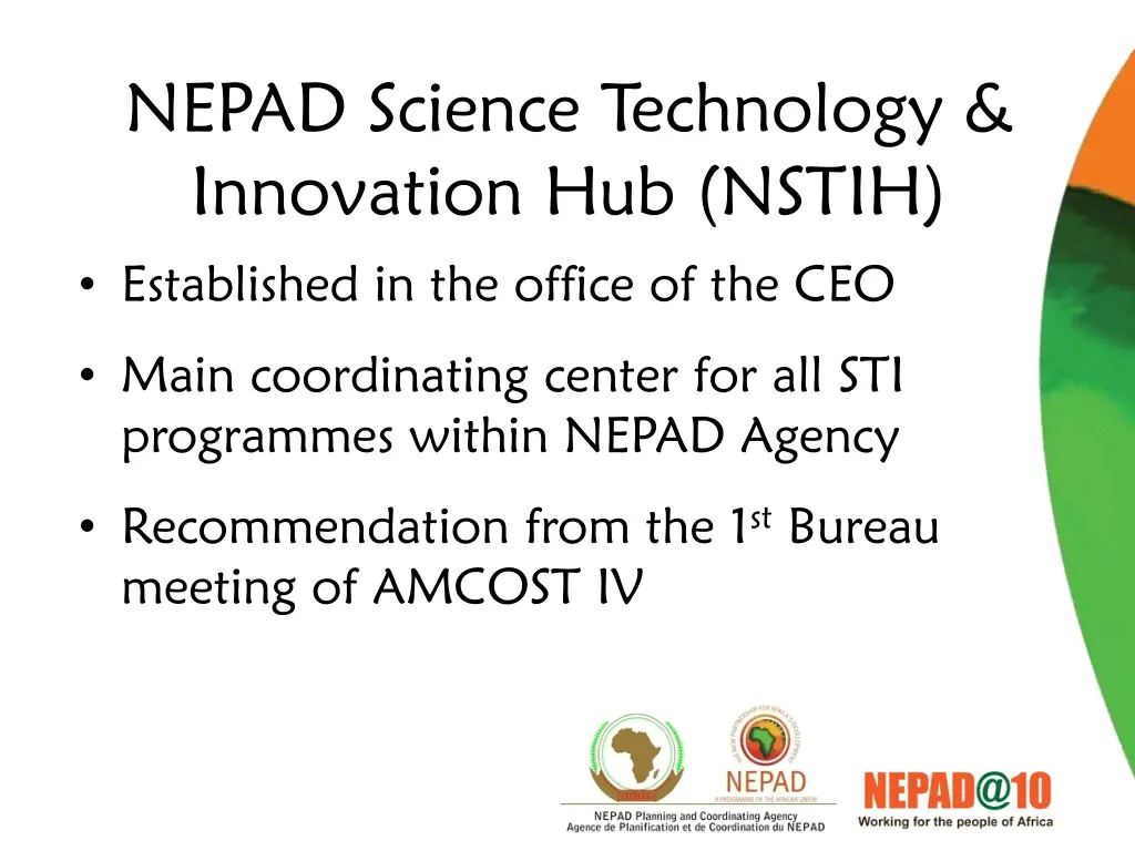 nepad science technology innovation hub nstih