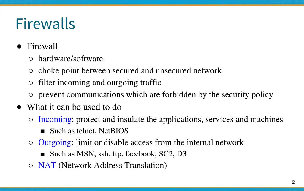 firewalls 1