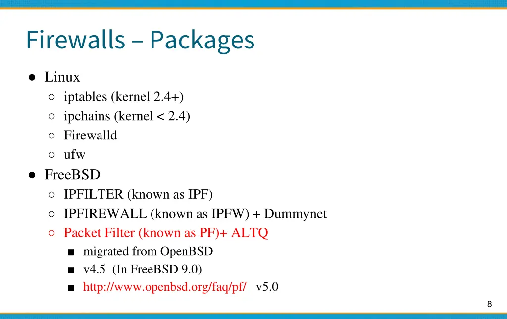 firewalls packages