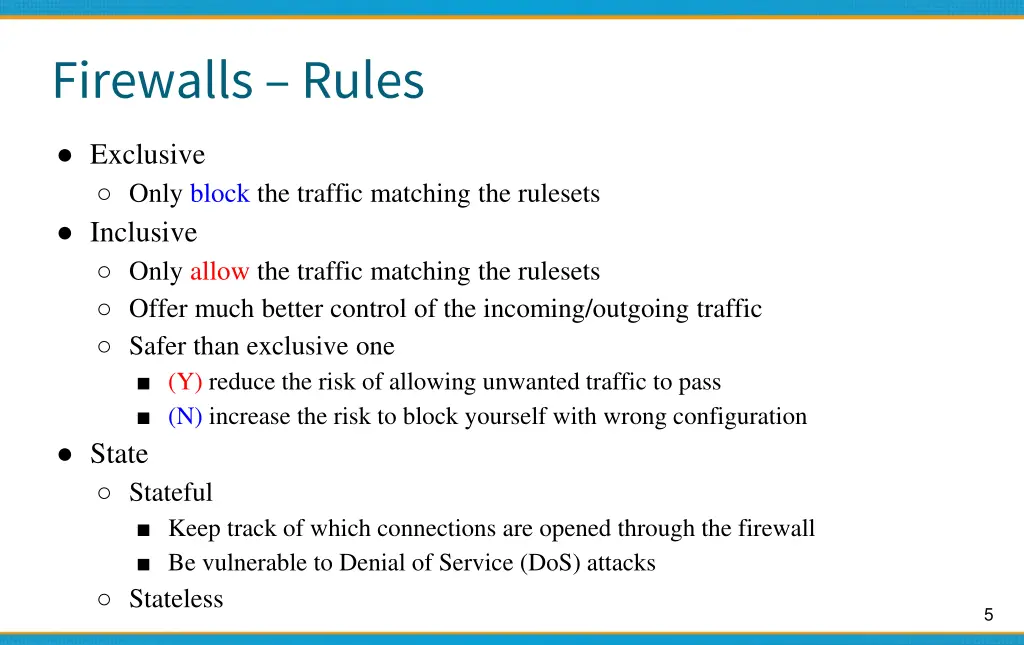 firewalls rules