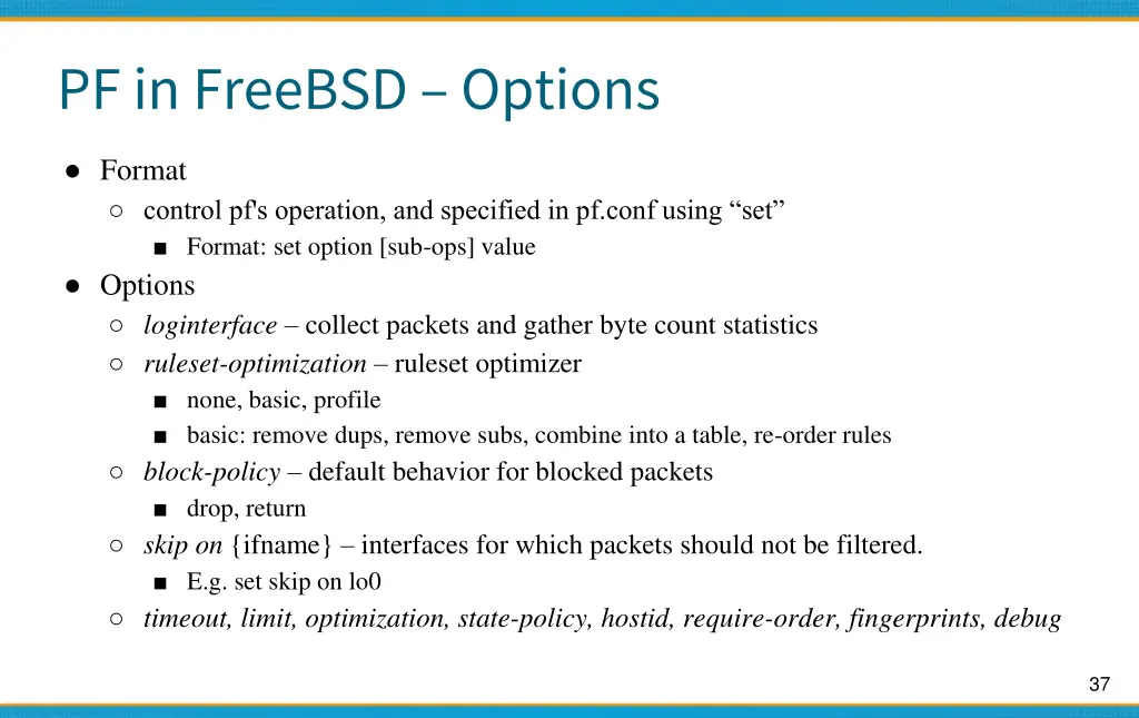 pf in freebsd options