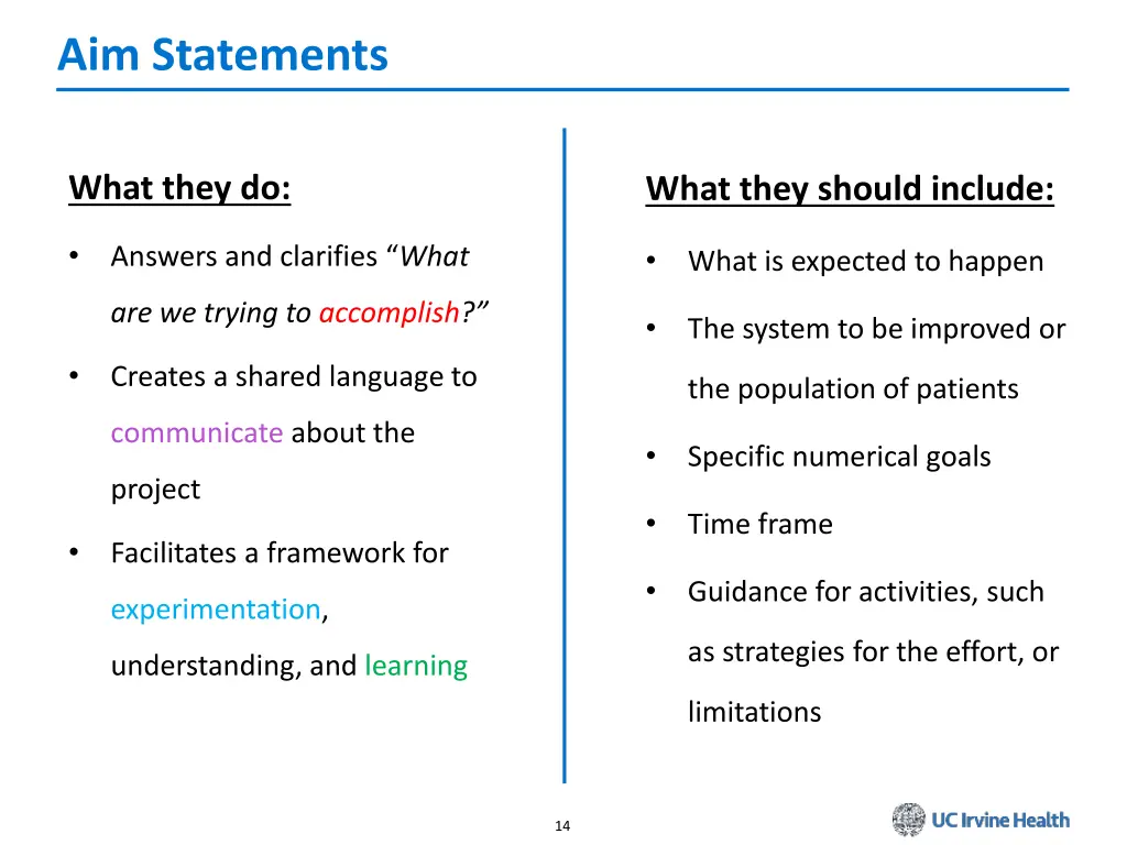 aim statements