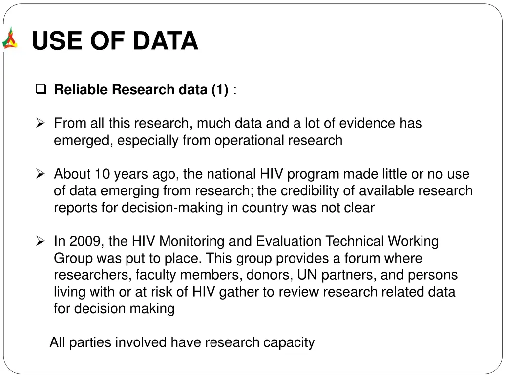 use of data