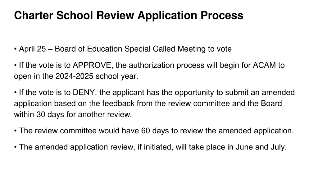 charter school review application process