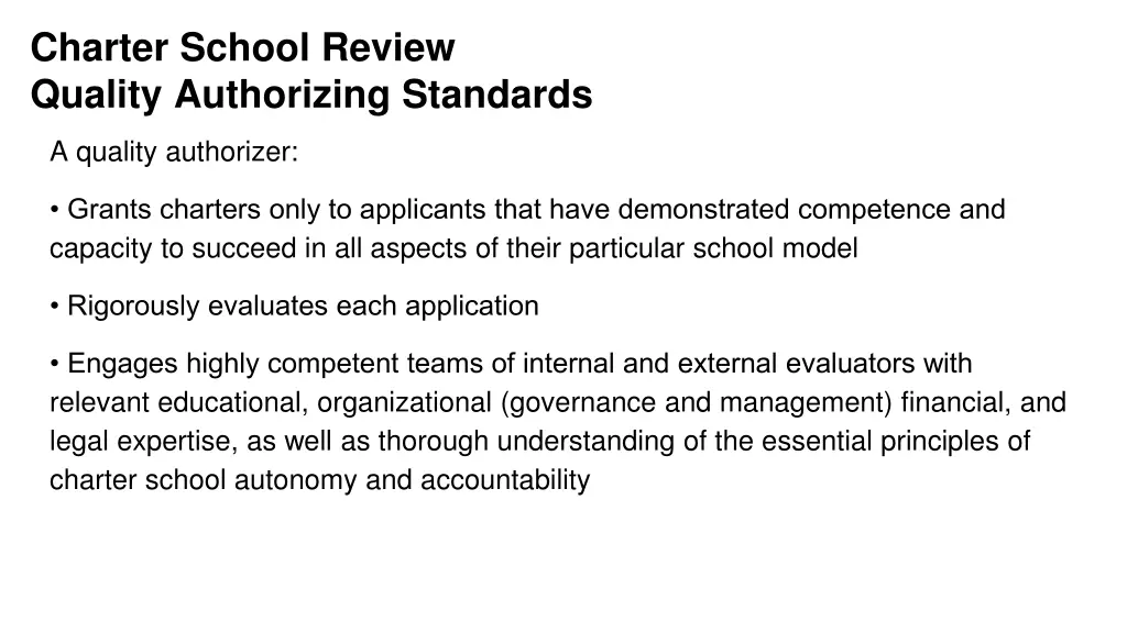 charter school review quality authorizing