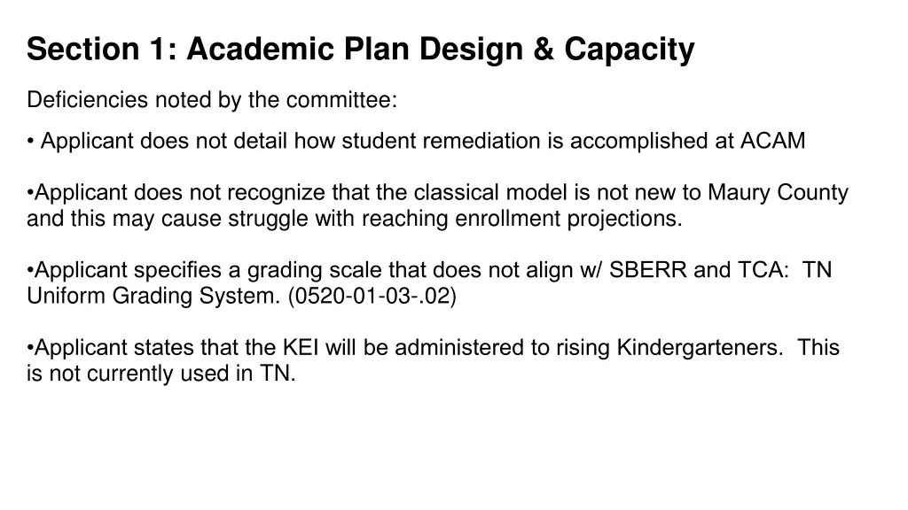 section 1 academic plan design capacity 1