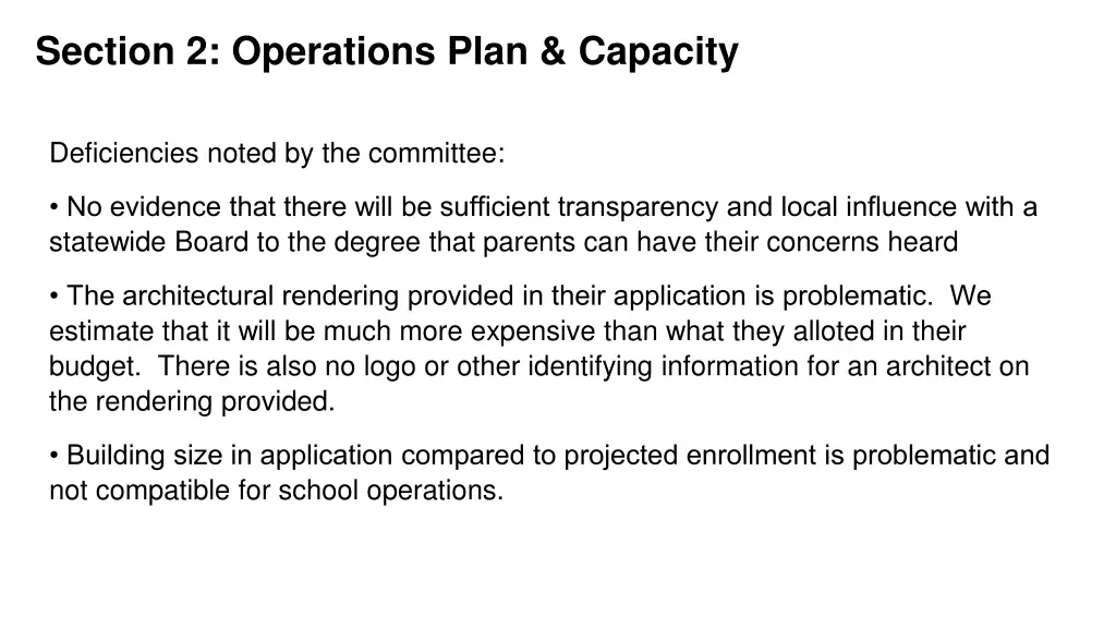 section 2 operations plan capacity 1