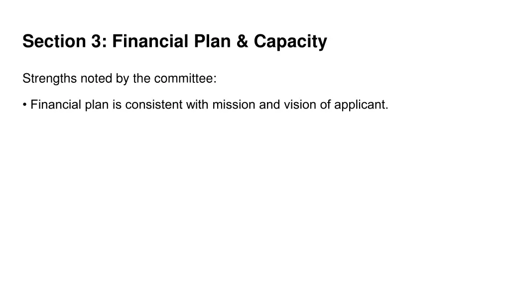 section 3 financial plan capacity