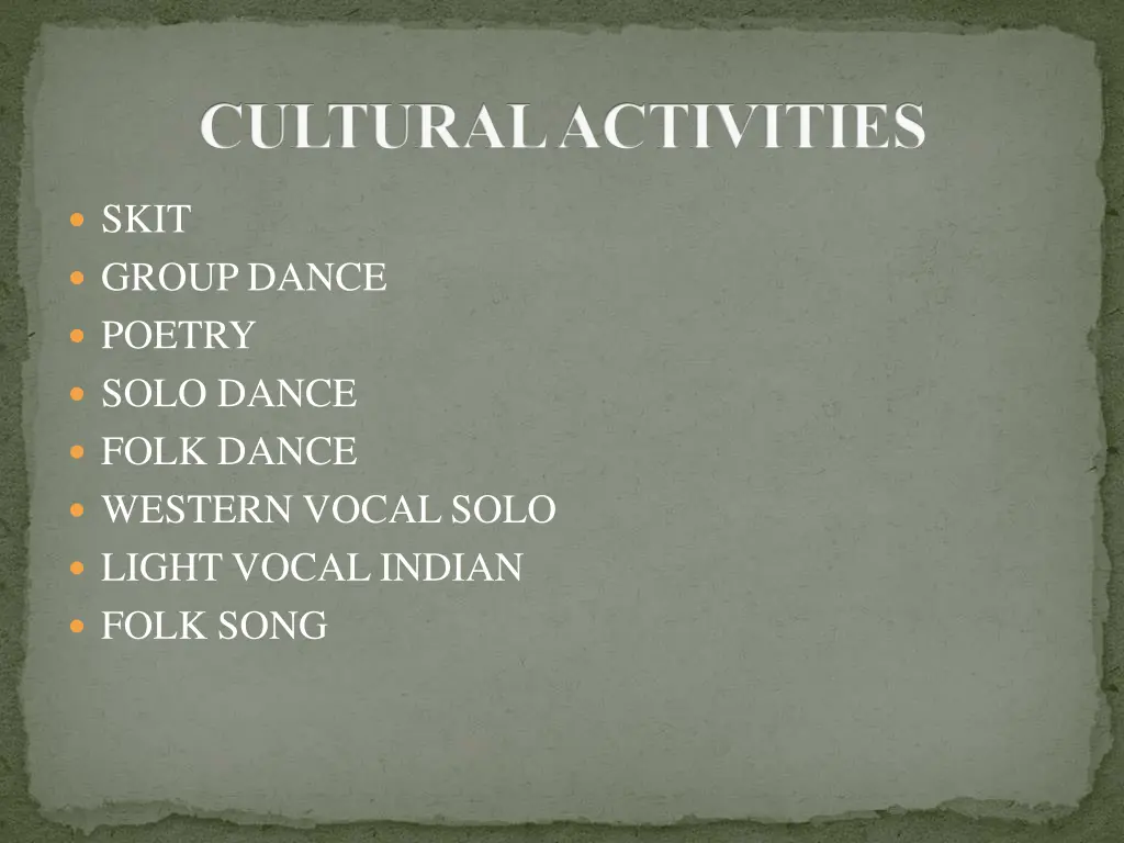 cultural activities