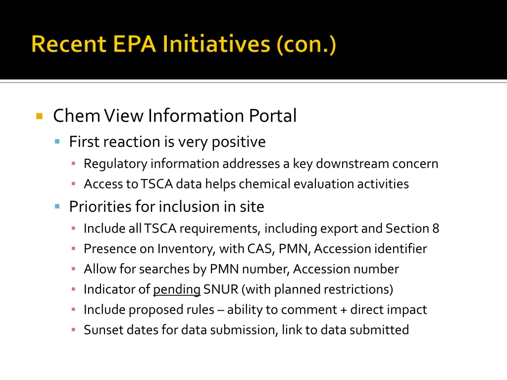 chemview information portal first reaction