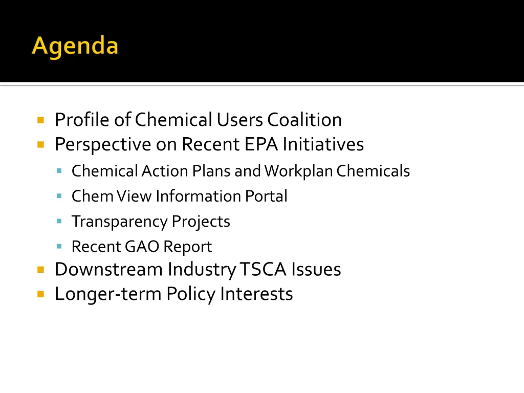 profile of chemical users coalition perspective
