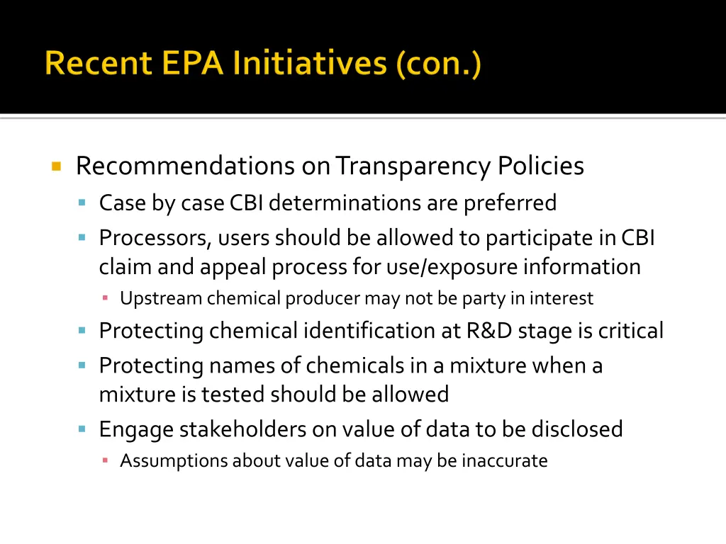 recommendations on transparency policies case